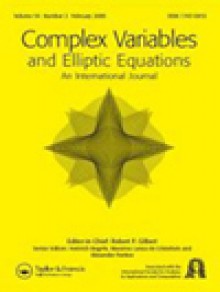 Complex Variables And Elliptic Equations期刊
